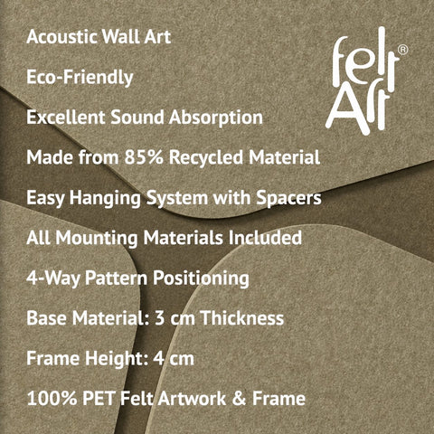 Key features of FeltArt 'Serene' in the color olive mist.