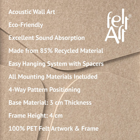 Key features of FeltArt 'Serene' in the color pale sand.