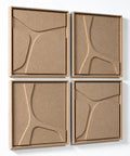 Side view of FeltArt 'Serene' set of 4 panels in the color pale sand, 60x60.