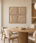 Interior with FeltArt 'Serene' set of 4 panels in the color pale sand, 60x60.