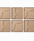 FeltArt 'Serene' set of 6 panels in the color pale sand, 60x60.