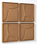 Side view of FeltArt 'Serene' set of 4 panels in the color soft dune, 60x60.