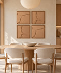Interior with FeltArt 'Serene' set of 4 panels in the color soft dune, 60x60.