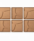 FeltArt 'Serene' set of 6 panels in the color soft dune, 60x60.