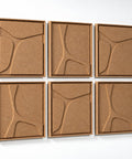 Side view of FeltArt 'Serene' set of 6 panels in the color soft dune, 60x60.