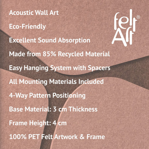 Key features of FeltArt 'Serene' in the color terra bloom.