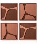 FeltArt 'Serene' set of 4 panels in the color terra bloom, 60x60.