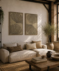 Interior with FeltArt 'Verdure' in the color olive mist, 70x110.