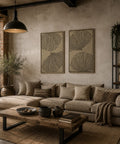 Interior with FeltArt 'Verdure' in the color olive mist, 70x110.