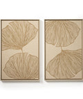 Front view of FeltArt 'Verdure' in the color pale sand, 70x110.