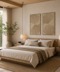 Interior with FeltArt 'Verdure' in the color pale sand, 70x110.