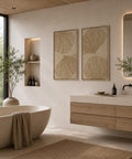 Interior with FeltArt 'Verdure' in the color pale sand, 70x110.