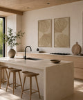 Interior with FeltArt 'Verdure' in the color pale sand, 70x110.