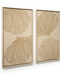 Side view of FeltArt 'Verdure' in the color pale sand, 70x110.