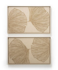 FeltArt 'Verdure' in the color pale sand, 70x110, panels hung one above the other.
