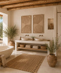 Interior with FeltArt 'Verdure' in the color soft dune, 70x110.
