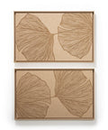FeltArt 'Verdure' in the color soft dune, 70x110, panels hung one above the other.