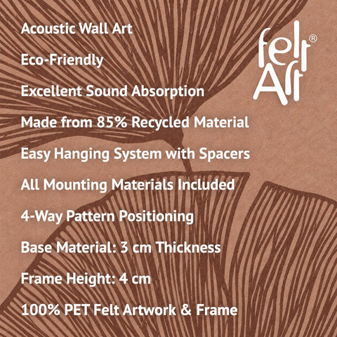 Key features of FeltArt 'Verdure' in the color terra bloom.