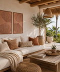 Interior with FeltArt 'Verdure' in the color terra bloom, 70x110.