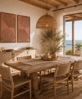 Interior with FeltArt 'Verdure' in the color terra bloom, 70x110.