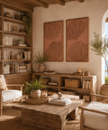 Interior with FeltArt 'Verdure' in the color terra bloom, 70x110.