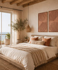 Interior with FeltArt 'Verdure' in the color terra bloom, 70x110.