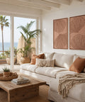 Interior with FeltArt 'Verdure' in the color terra bloom, 70x110.