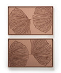 FeltArt 'Verdure' in the color terra bloom, 70x110, panels hung one above the other.
